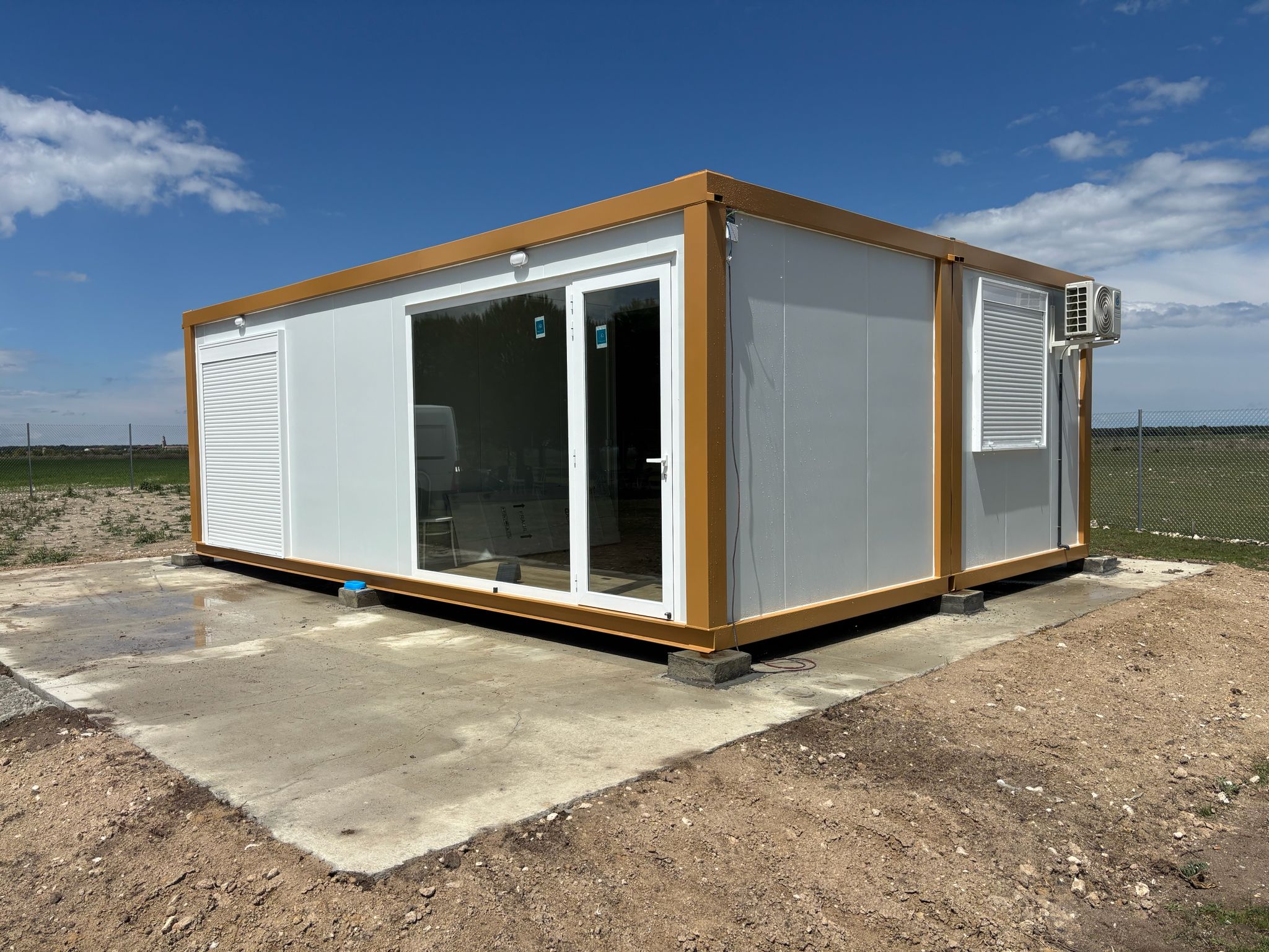 Vista exterior de una casa panel modular